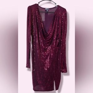 Curvy Sense 1X Burgundy Dress and Black Dress